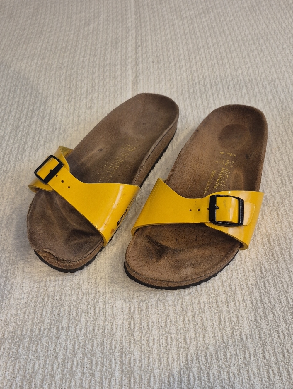 Birkenstock Madrid Yellow Strap Sandals Size 7 (38) AS IS
